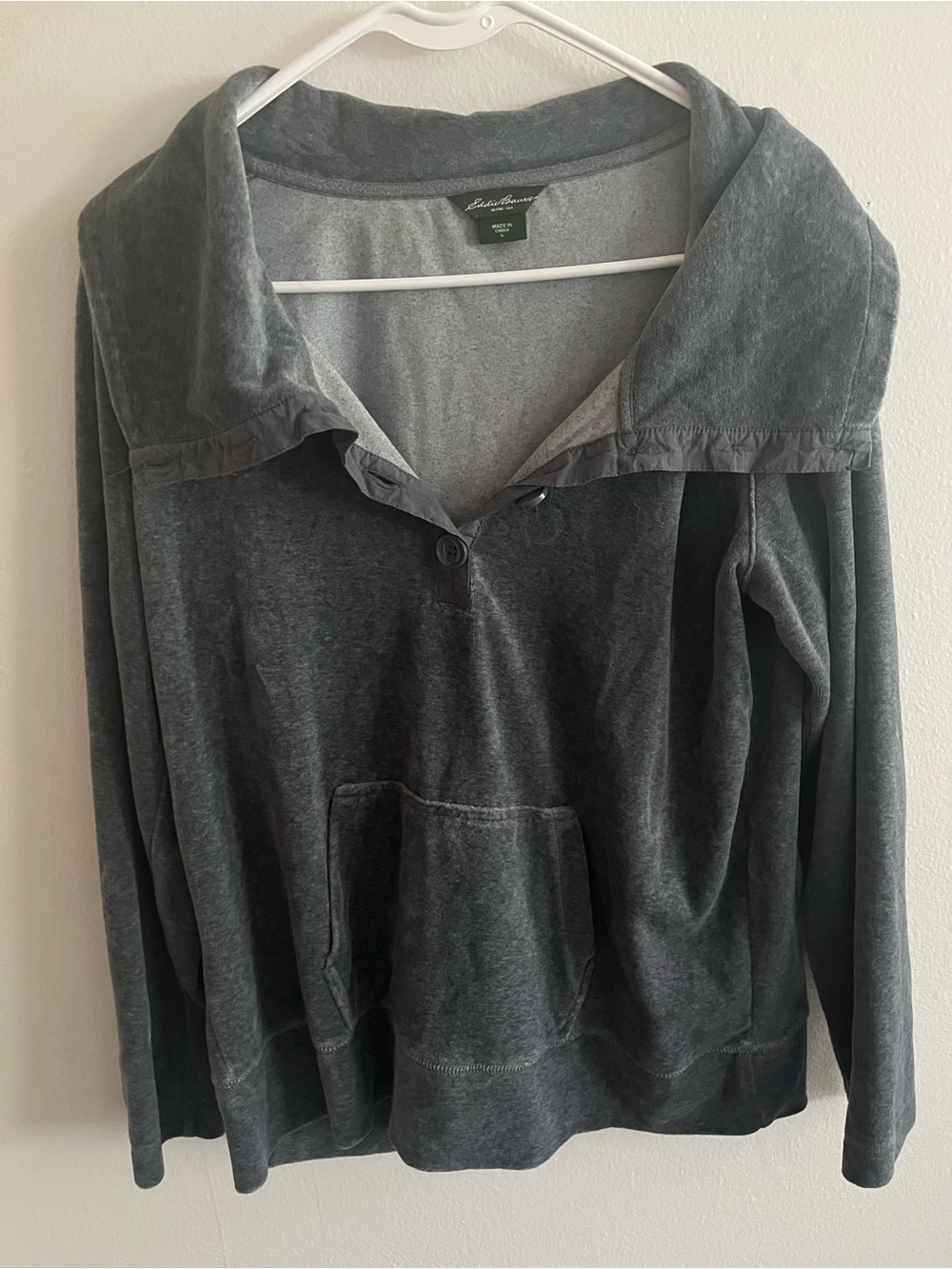 Eddie Bauer Women's Washed Charcoal Pullover Hoodie